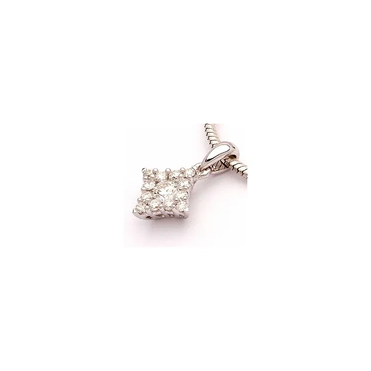 diamant anheng i 14 karat hvitt gull 0,33 ct