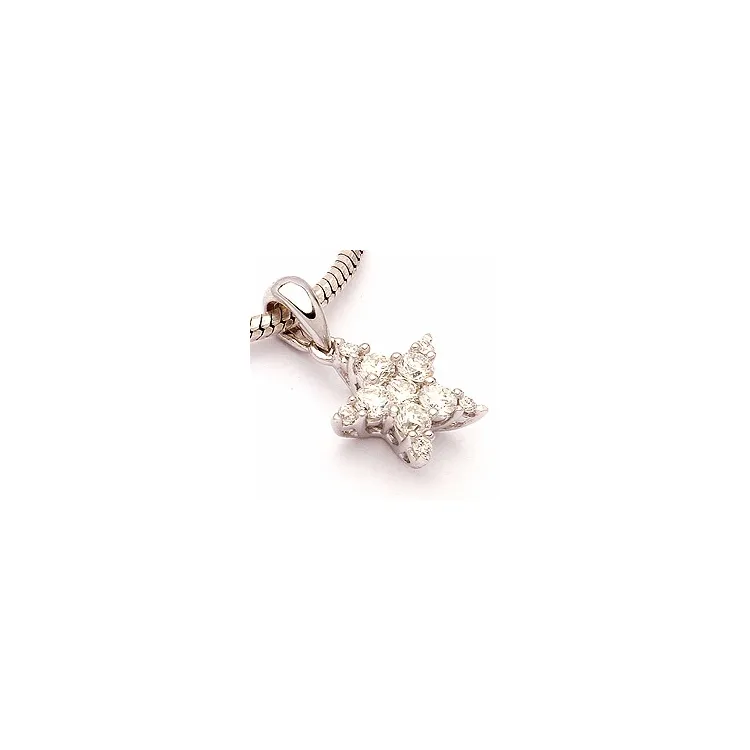 diamant anheng i 14 karat hvitt gull 0,33 ct