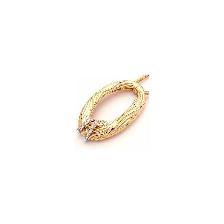 diamant anheng i 14 karat gull og hvitt gull 0,08 ct