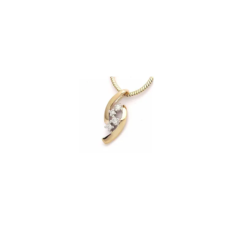 diamantanheng i 14 karat gull og hvitt gull 0,06 ct