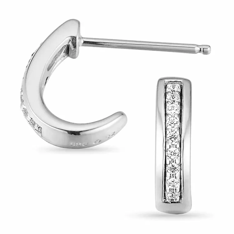 Halvcreol i 14 karat hvitt gull med diamanter