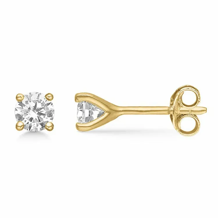 4 mm Støvring Design zirkon øredobber i 8 karat hvit zirkon