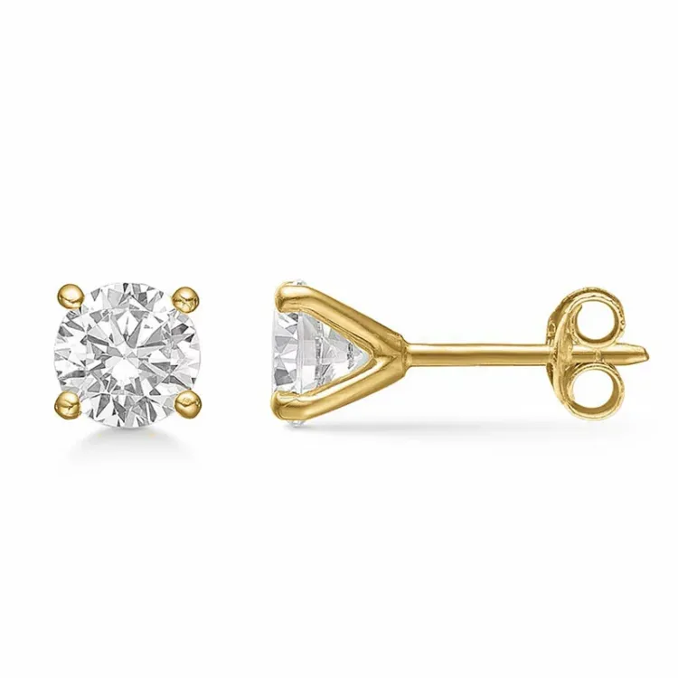 5,5 mm Støvring Design zirkon øredobber i 8 karat hvit zirkon