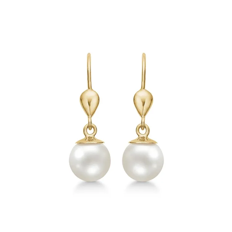Støvring Design perle ear lines i 14 karat gull