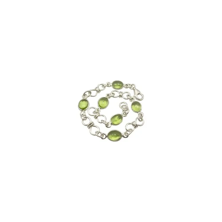 grønn peridot armbånd i sølv