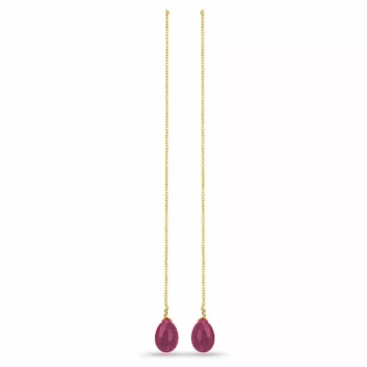 lange ear lines i forgylt sølv - Loom Stones