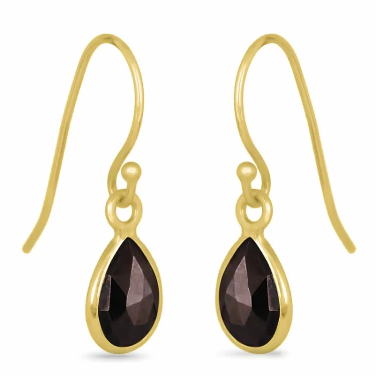 lange dråpe øredobber i forgylt sølv