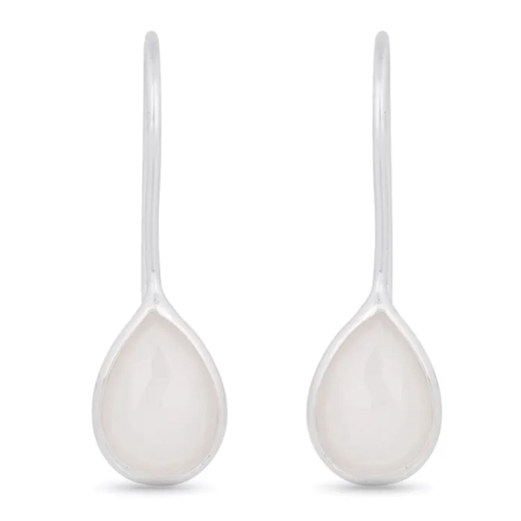 hvite opal  øredobber i sølv