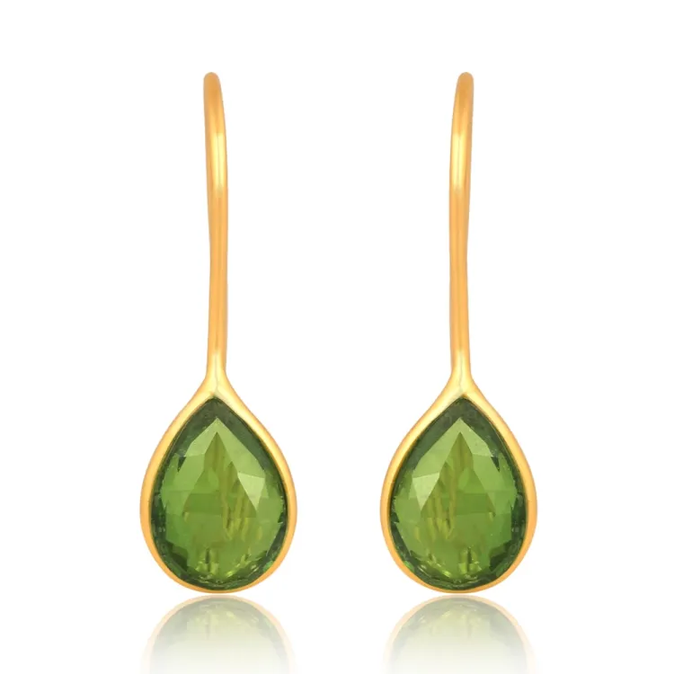 peridot øredobber i forgylt sølv - Loom Stones
