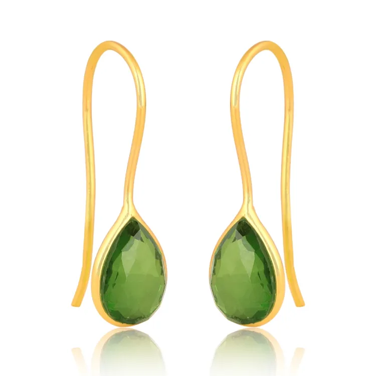 peridot øredobber i forgylt sølv - Loom Stones