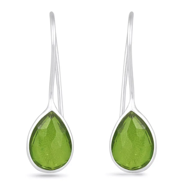 peridot øredobber i sølv - Loom Stones