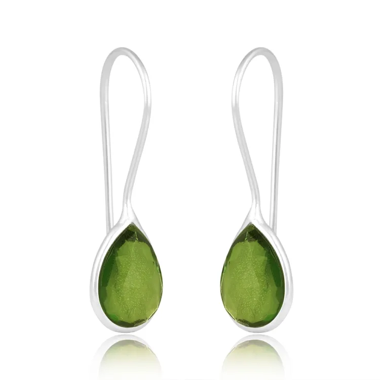 peridot øredobber i sølv - Loom Stones