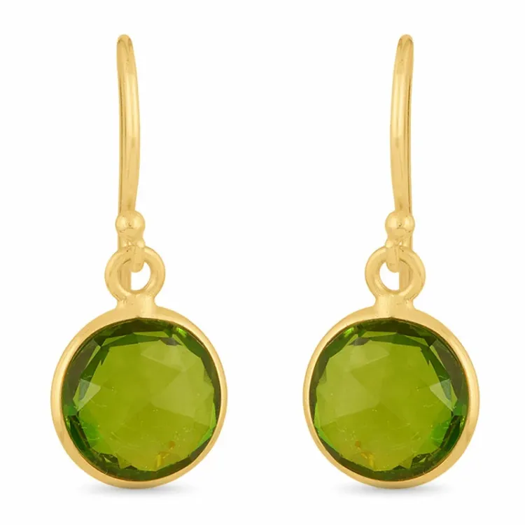peridot øredobber i forgylt sølv - Loom Stones