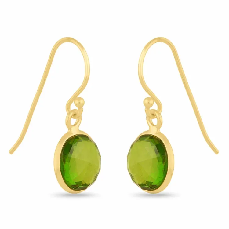 peridot øredobber i forgylt sølv - Loom Stones