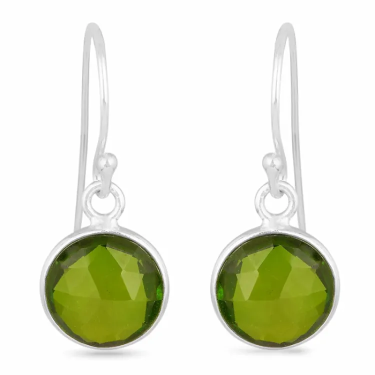 peridot øredobber i sølv - Loom Stones