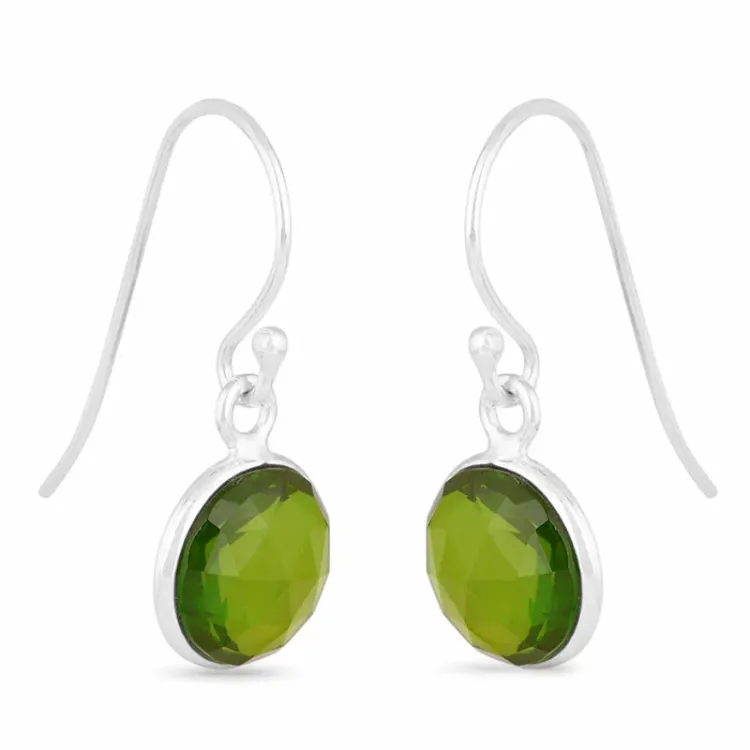 peridot øredobber i sølv - Loom Stones
