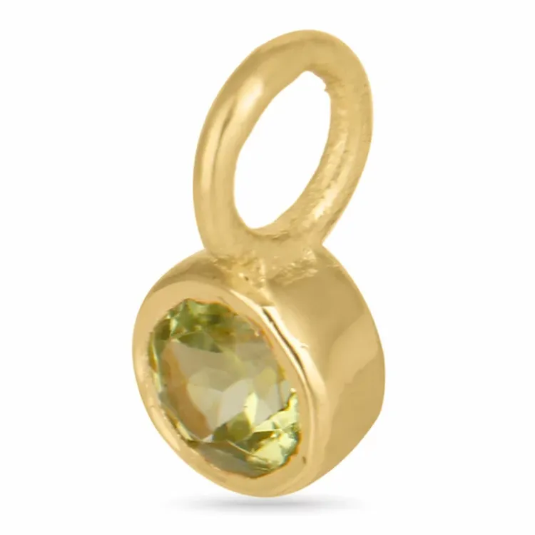 lille peridot anheng i forgylt sølv - Loom Stones