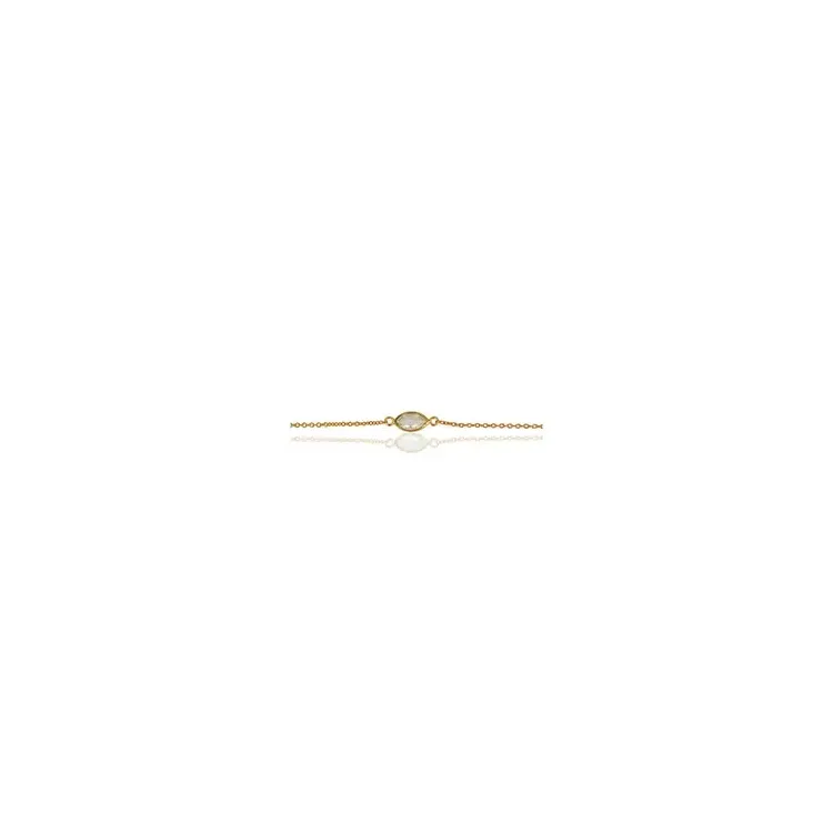 Hvit krystall armbånd i forgylt sølv 19,0 cm x 5,0 mm