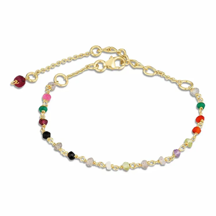 kolleksjonsprøve onyks og aventurin armbånd i forgylt sølv 15 cm plus 6 cm x 3,0 mm