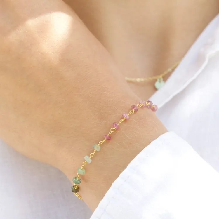 onyks og aventurin armbånd i forgylt sølv 15 cm plus 6 cm x 3,0 mm