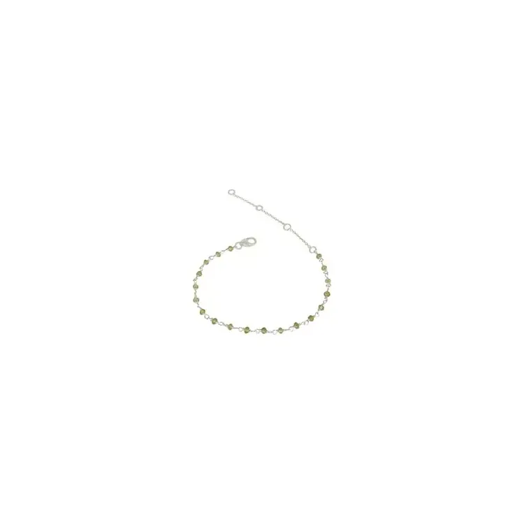 Elegant peridot armbånd i sølv 15 cm plus 4 cm x 3,0 mm