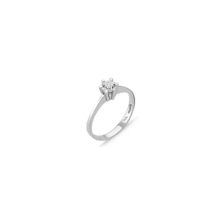 zirkon solitairering i sølv