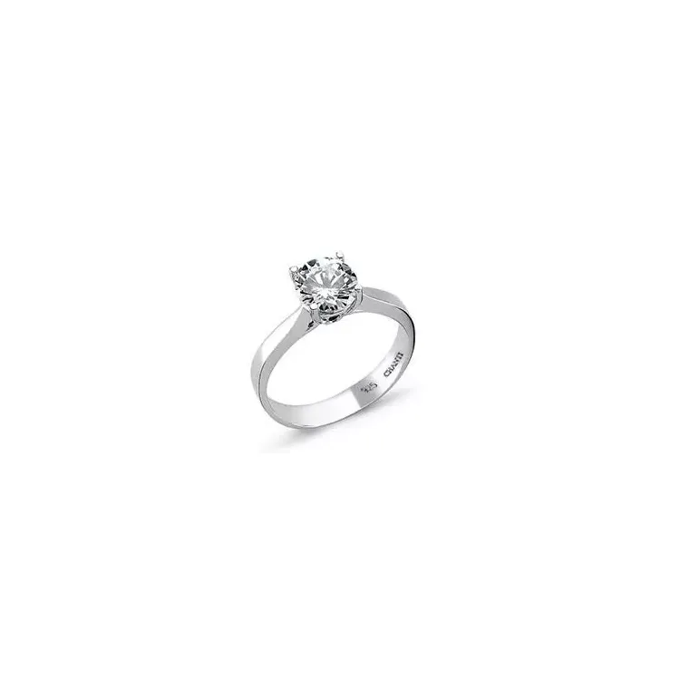 zirkon solitairering i sølv