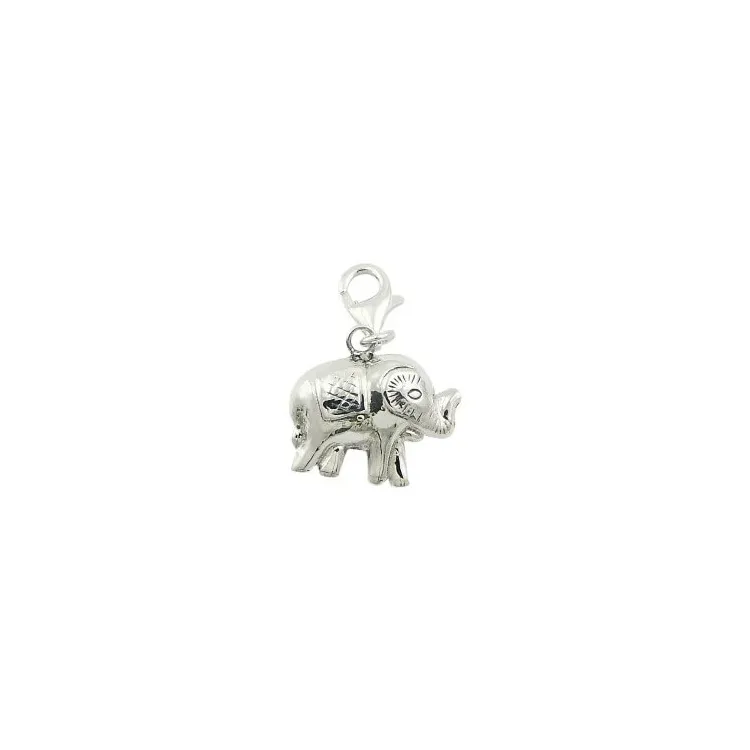 Elegant charm i sølv elefant