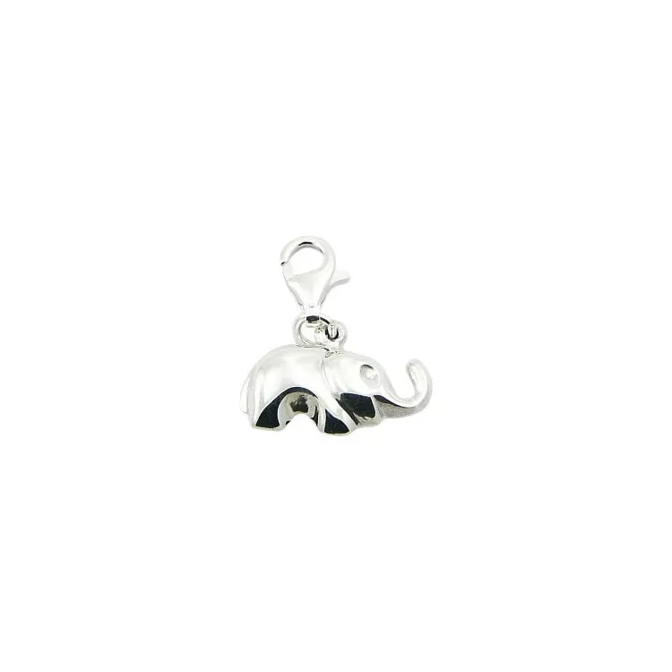 Elegant charm i sølv elefant