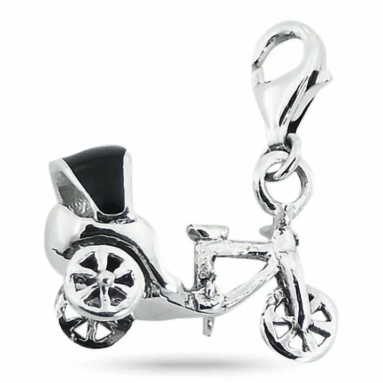 Elegant sykkel charm i sølv