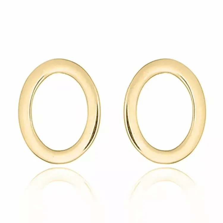 Ovale ørestikker i forgylt sølv