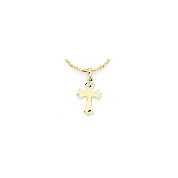 Elegant kors anheng i 14 karat gull