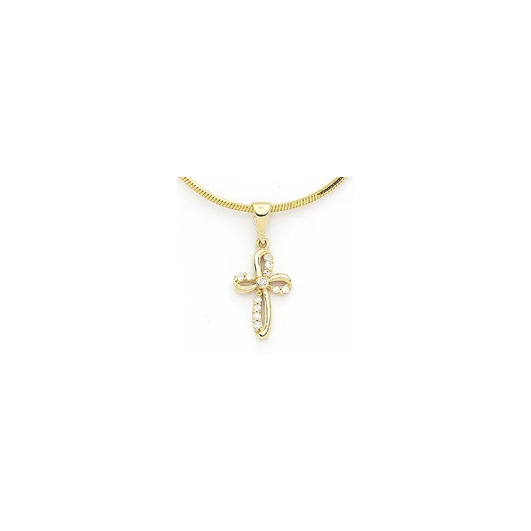 kors zirkon anheng i 14 karat gull