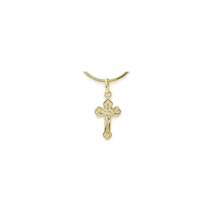 Jesus kors anheng i 14 karat gull