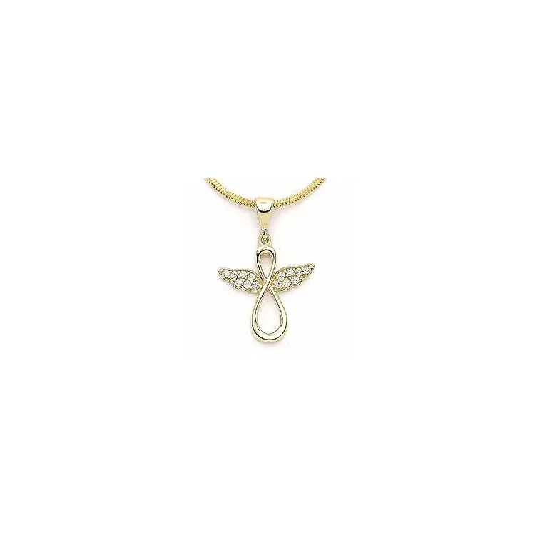 infinity engel zirkon anheng i 14 karat gull