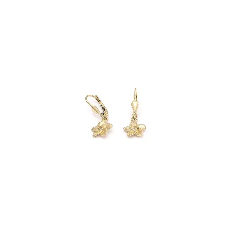 blomst øredobber i 14 karat gull med 