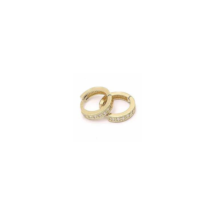 12 mm zirkon gullcreoler i 14 karat gull med zirkoner
