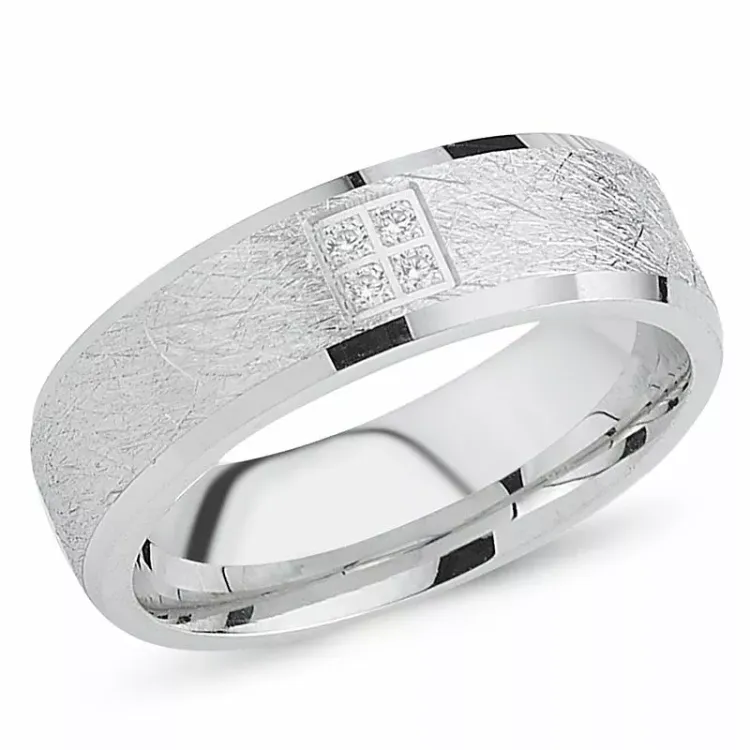 zirkon ring i rodinert sølv