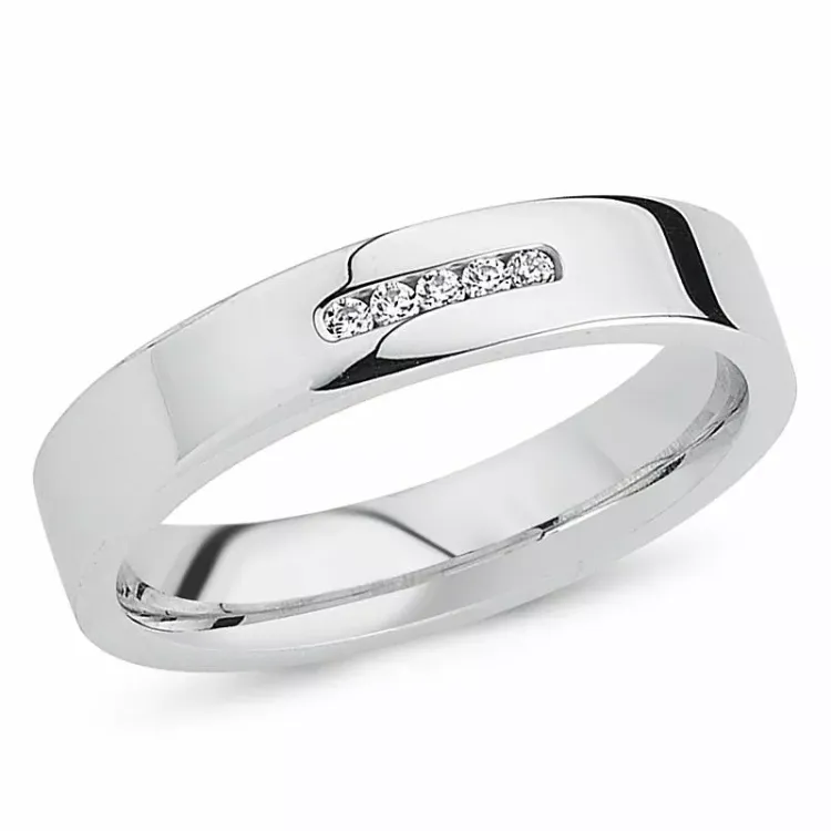 zirkon ring i rodinert sølv