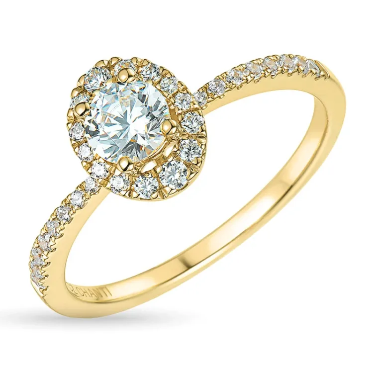 zirkon ring i 9 karat gull