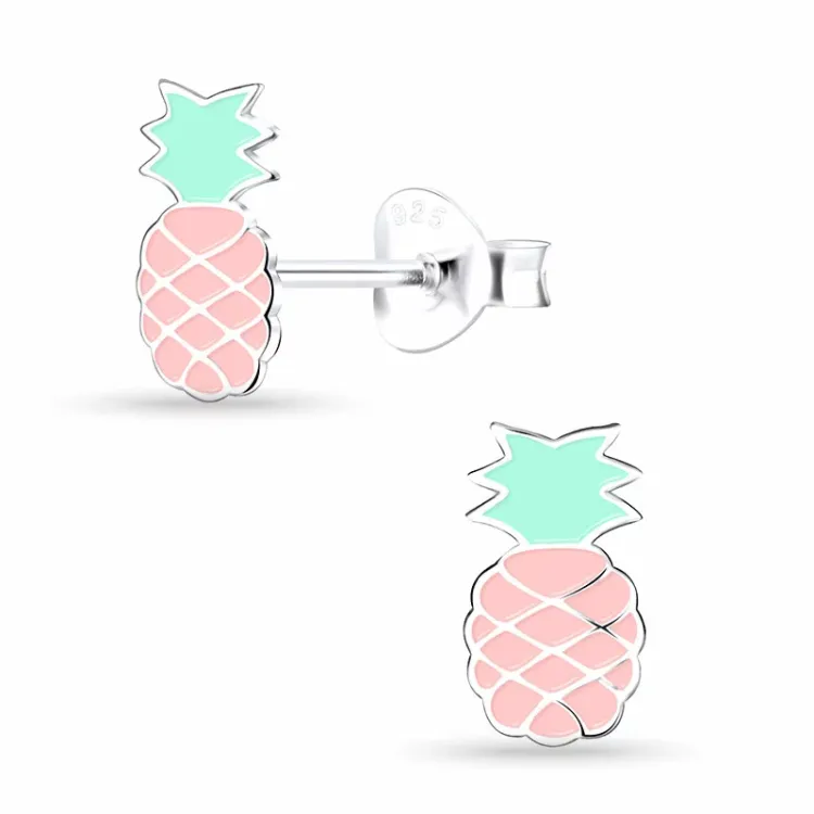 ananas barneøredobb i sølv - Little Ones