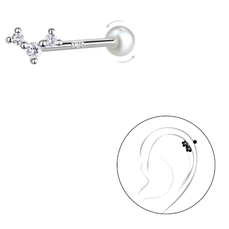zirkon helix piercing i sølv
