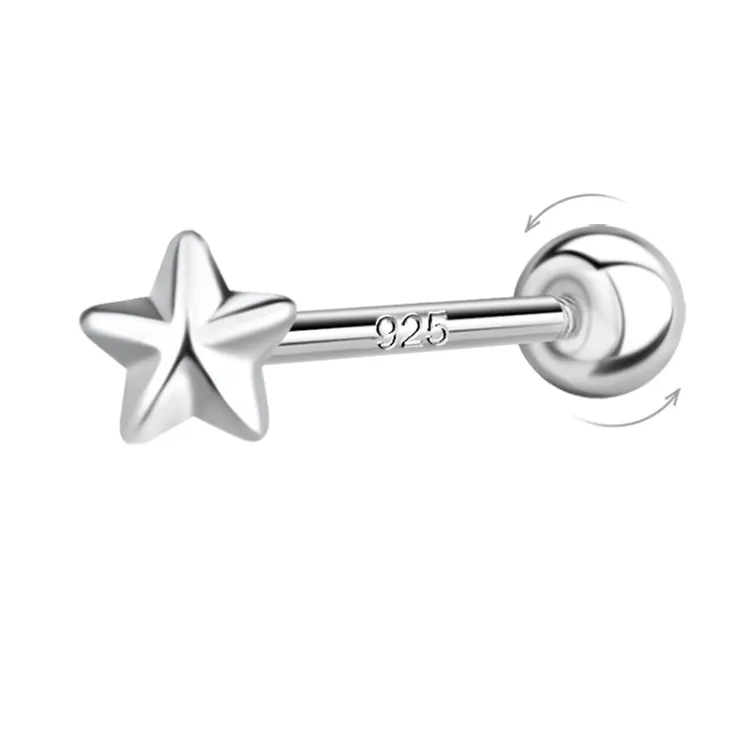 stjerne helix piercing i sølv