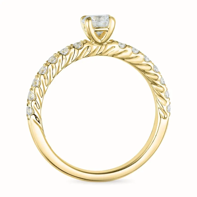 zirkon gullring i 9 karat gull