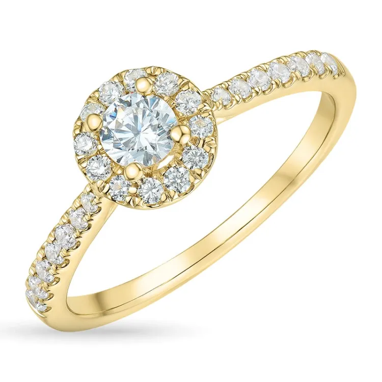 zirkon ring i 9 karat gull