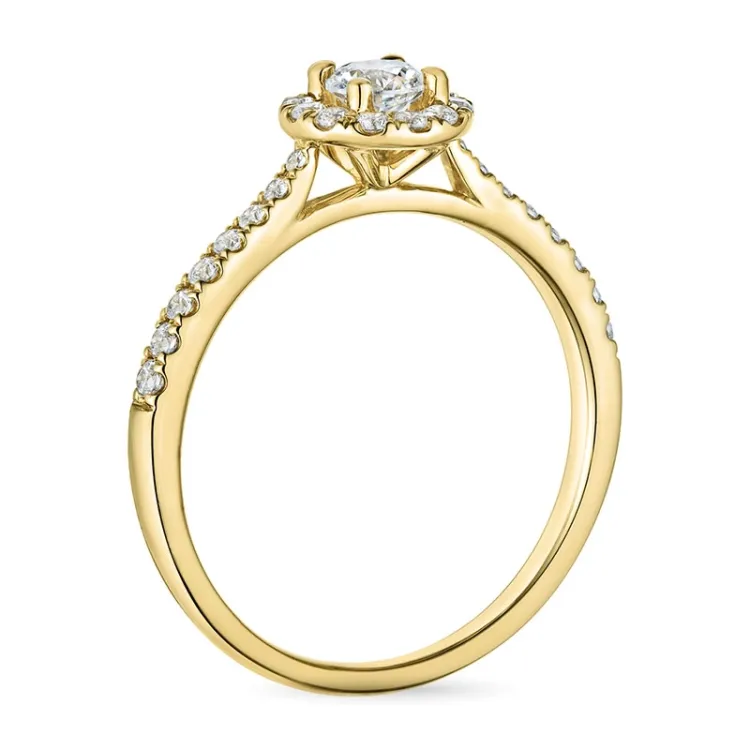 zirkon ring i 9 karat gull