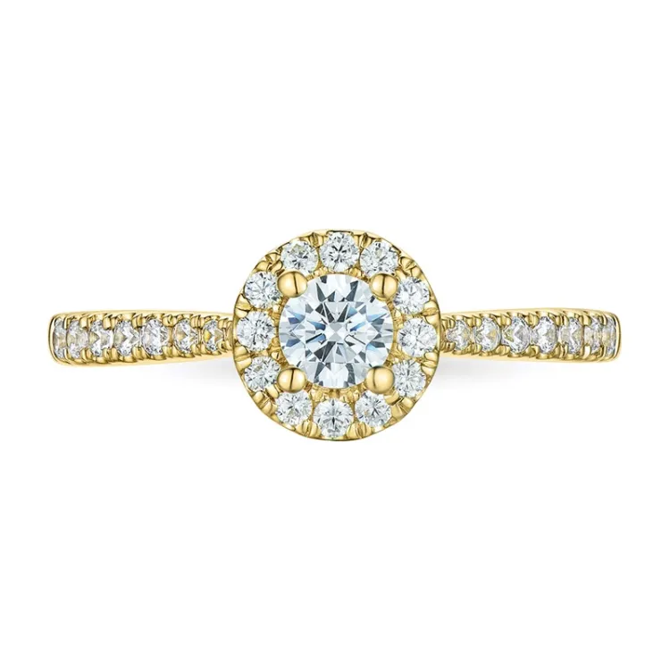 zirkon ring i 9 karat gull
