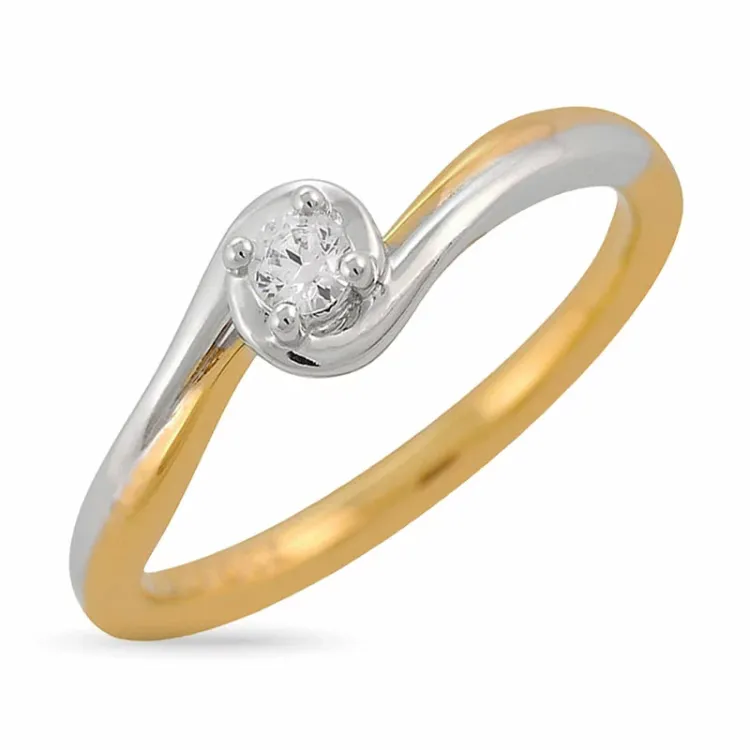 ring i 14 karat gull og hvitt gull 0,11 ct