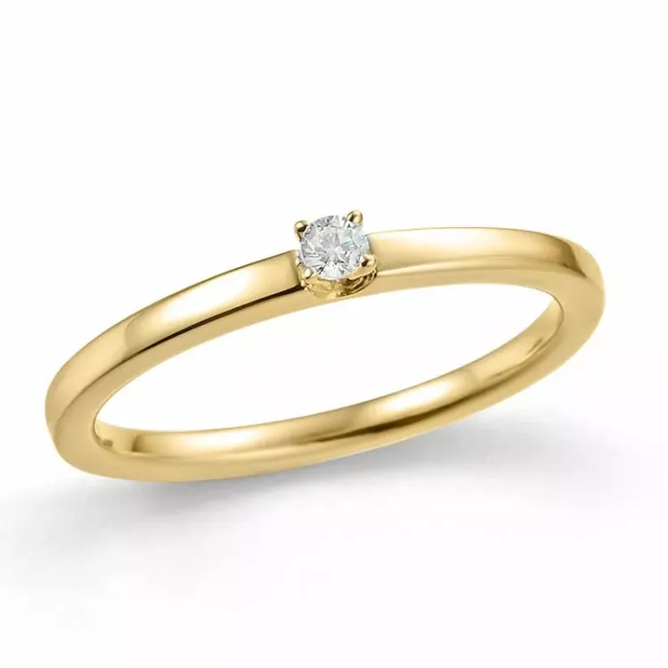 kolleksjonsprøve diamant gullring i 14 karat gull 0,057 ct