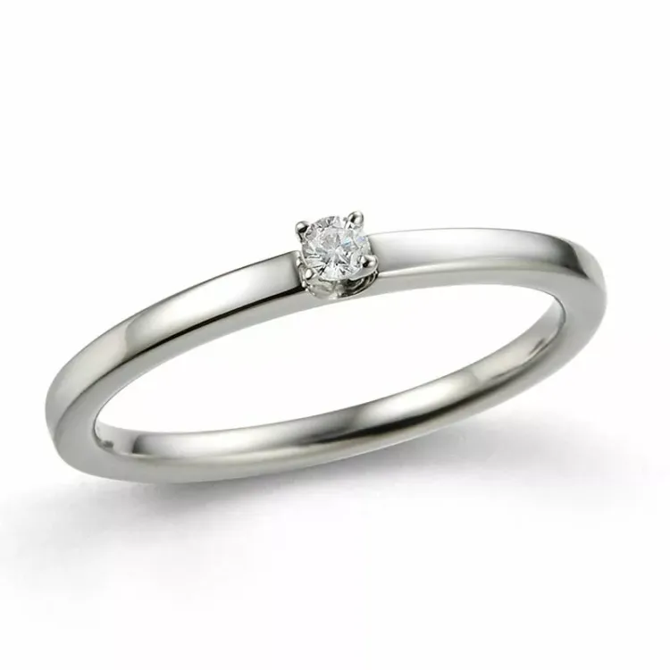 diamant hvittgulls ring i 14 karat hvitt gull 0,057 ct